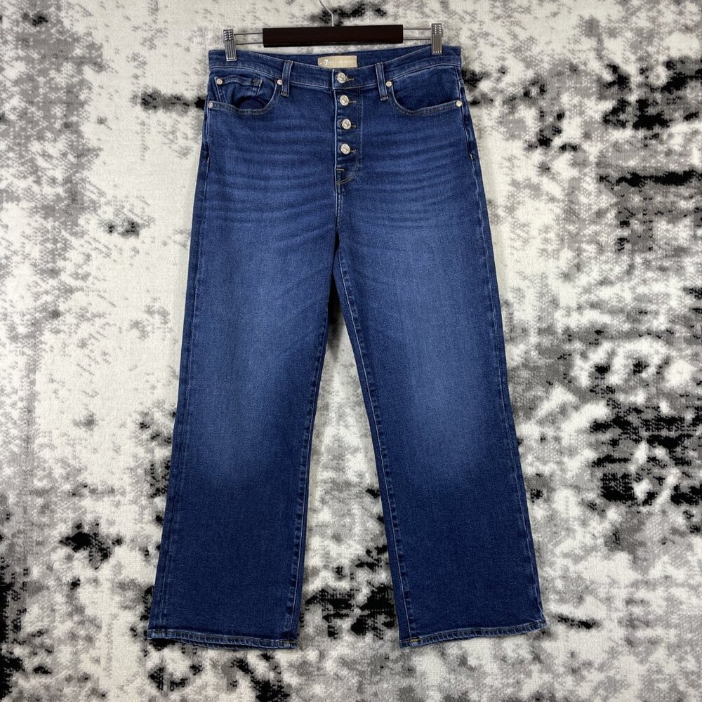 7 For All Mankind Blue Flare & Wide Leg Jeans